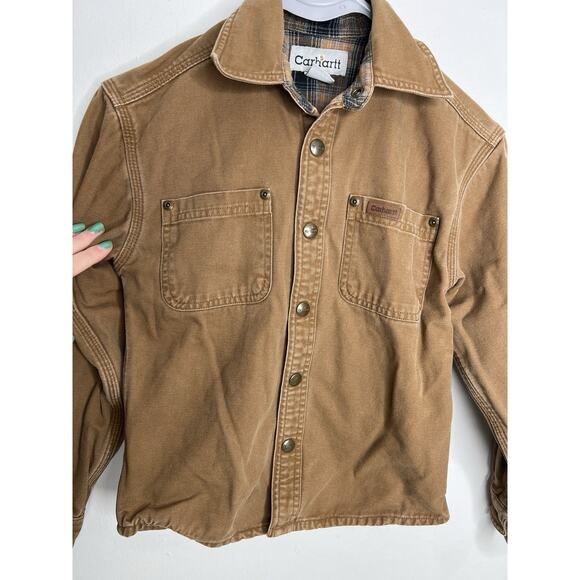 Carhartt Youth Kids Snap Button Jacket Brown Size Small - Picture 3 of 12